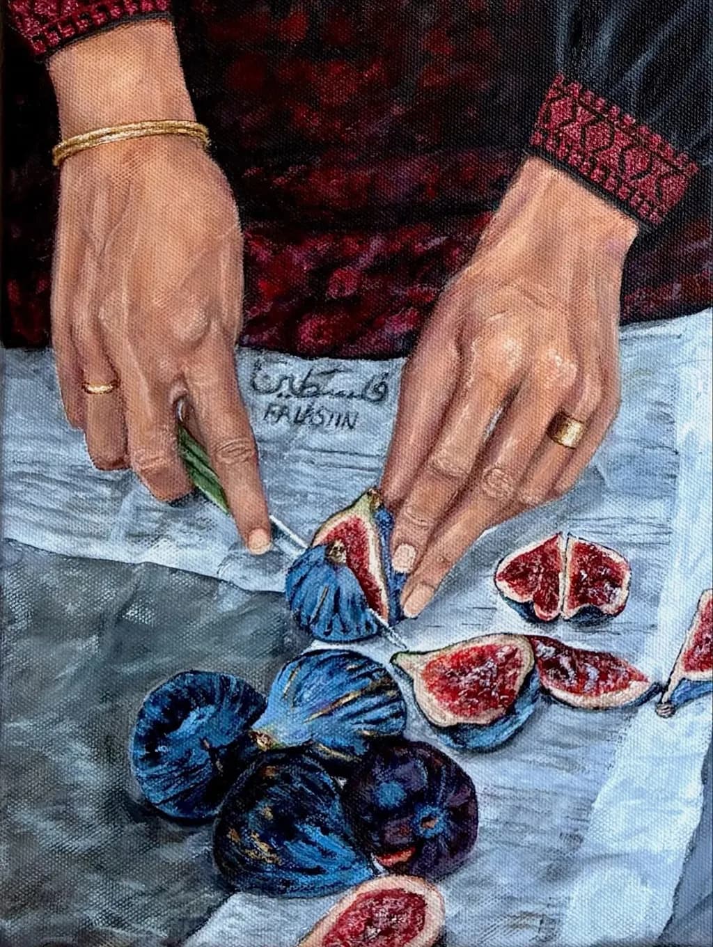 Hands Cutting Figs