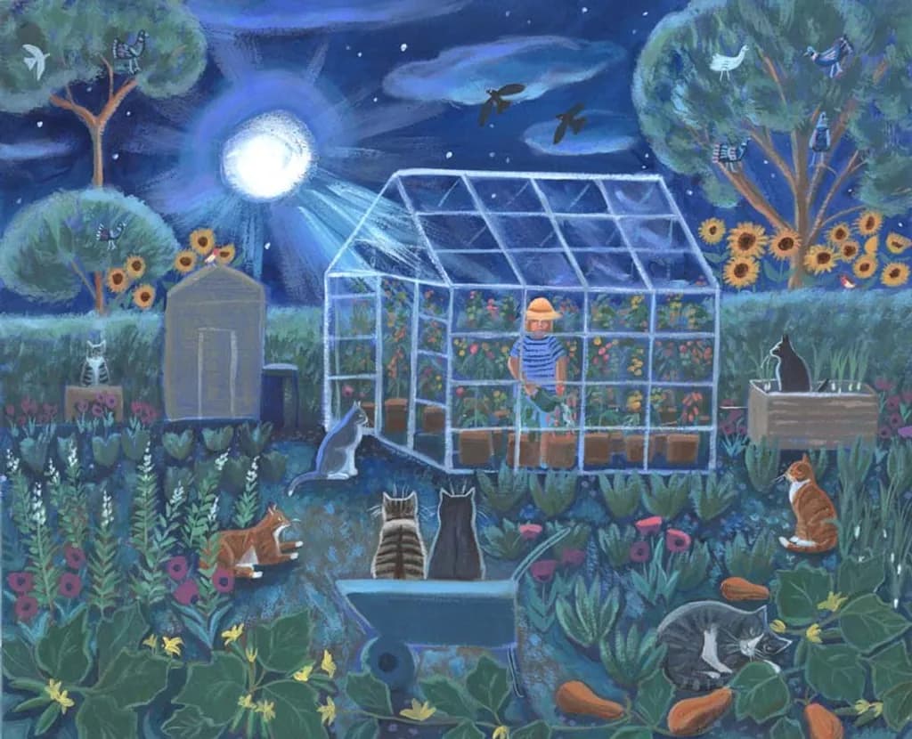 Moonlit Garden Watchers