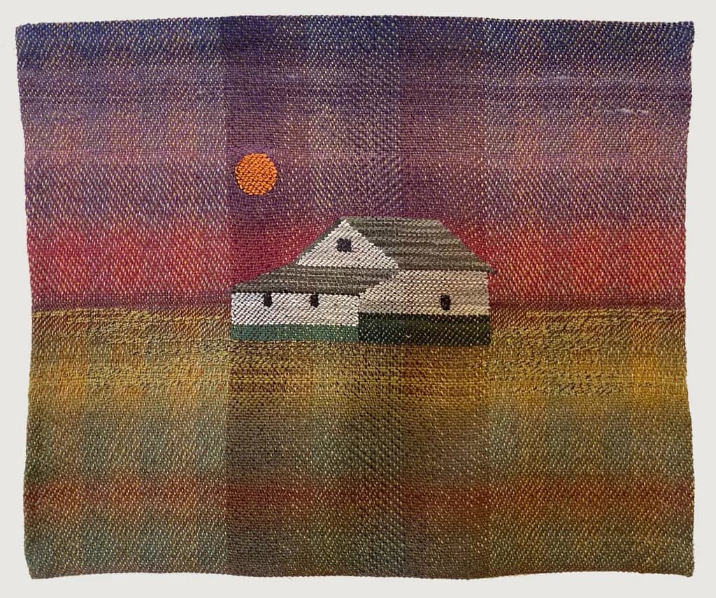 Woven Whispers of a Colorful Sunset Landscape
