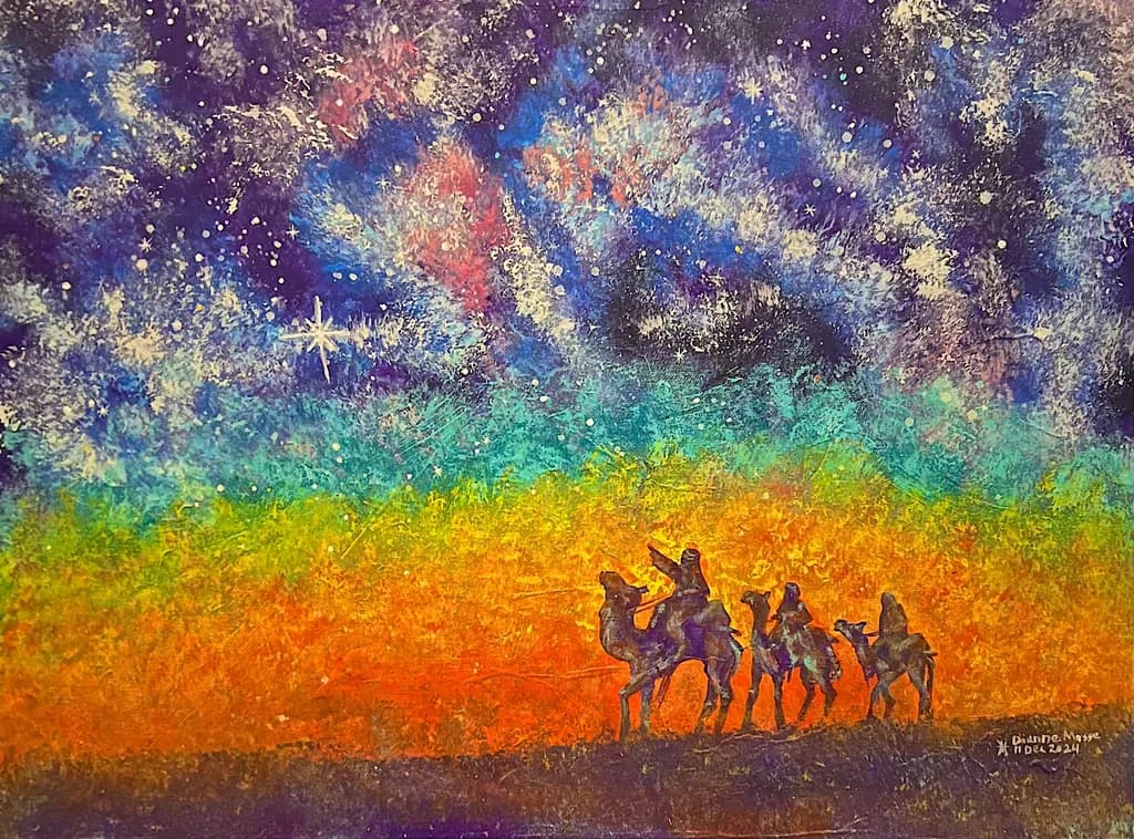 Three Kings Traveling to Bethlehem