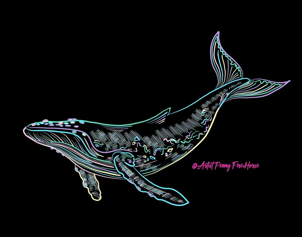 Neon Humpback Whale
