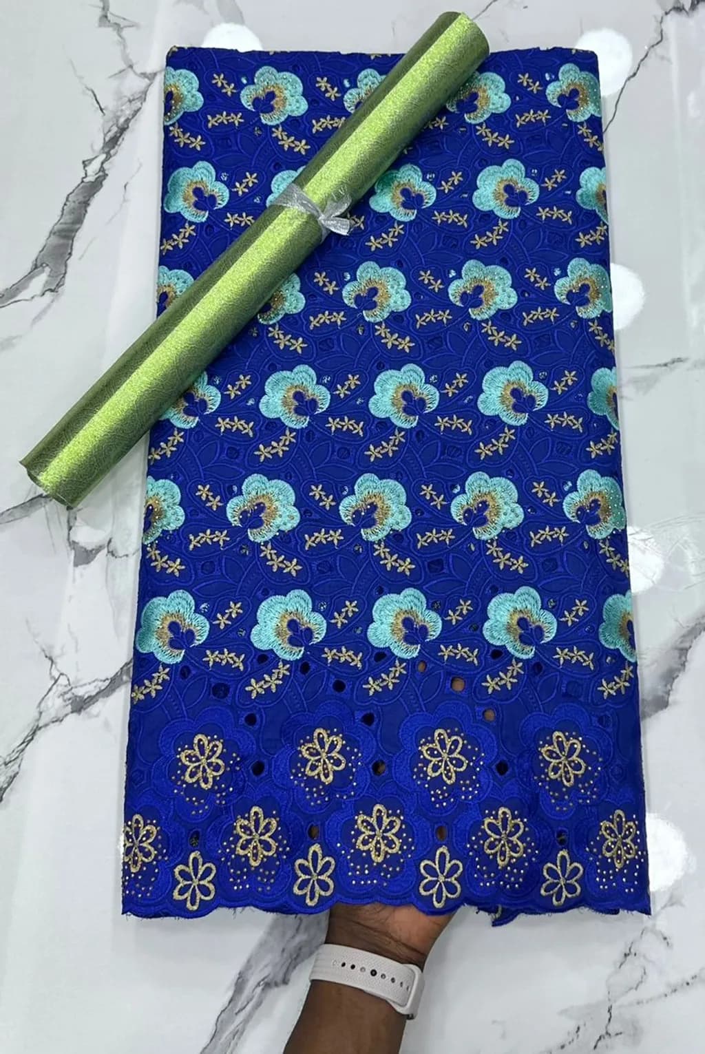 Royal Blue Floral Lace