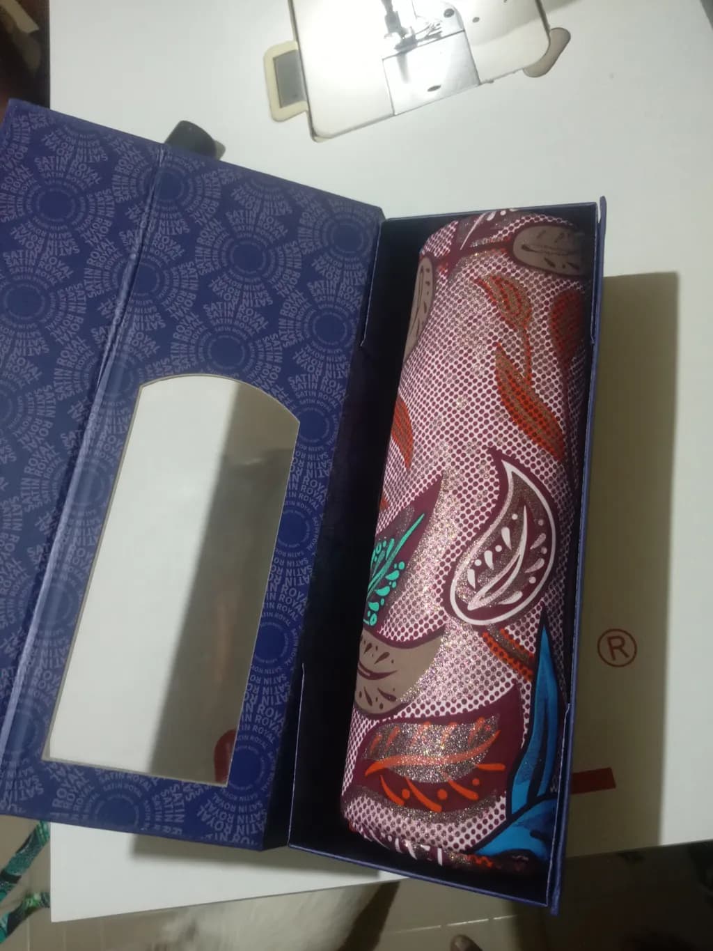 Leaf Pattern Satin Scarf