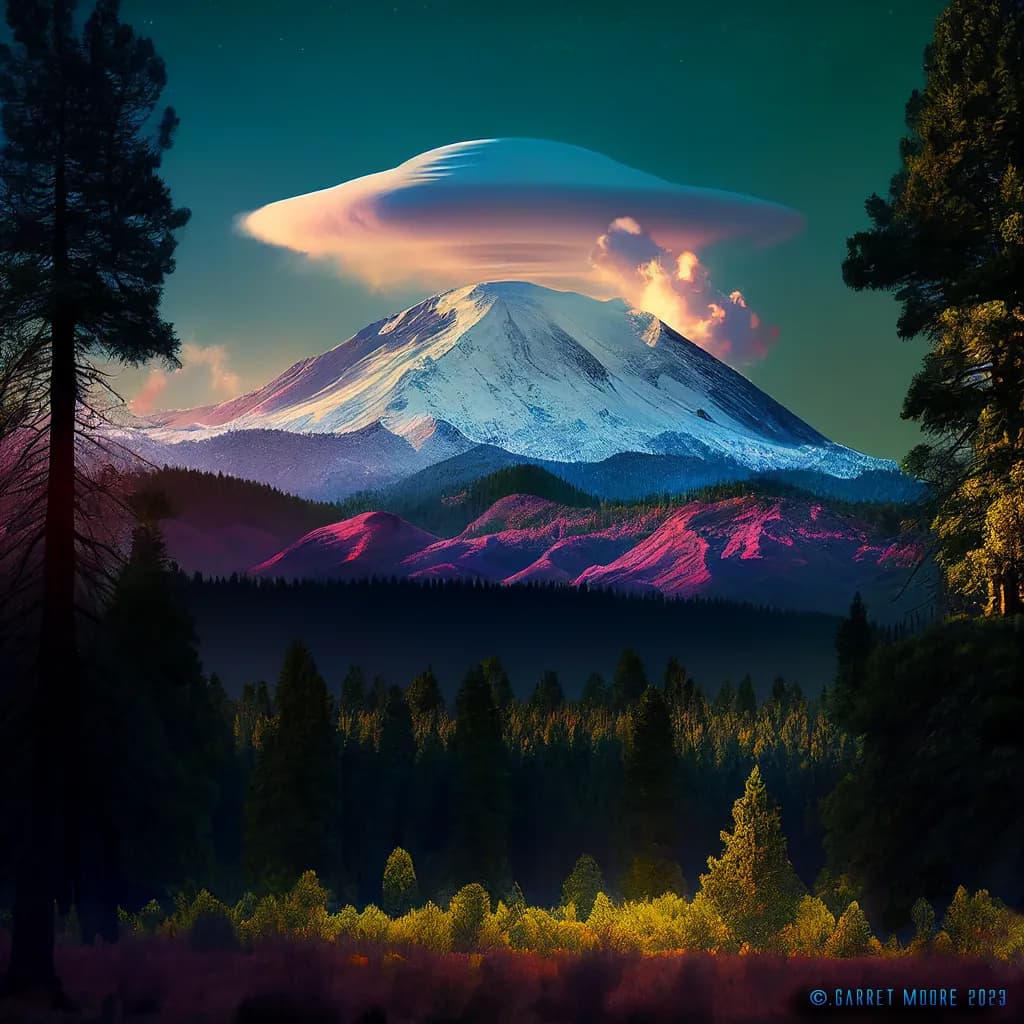 Ethereal Majesty: The Enigmatic Dance of Mountain and Sky