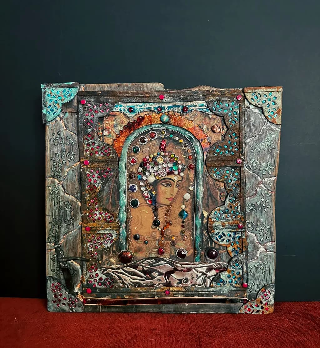Mystical Elegance: A Jewel-Encrusted Portrait of Grace and Beauty
