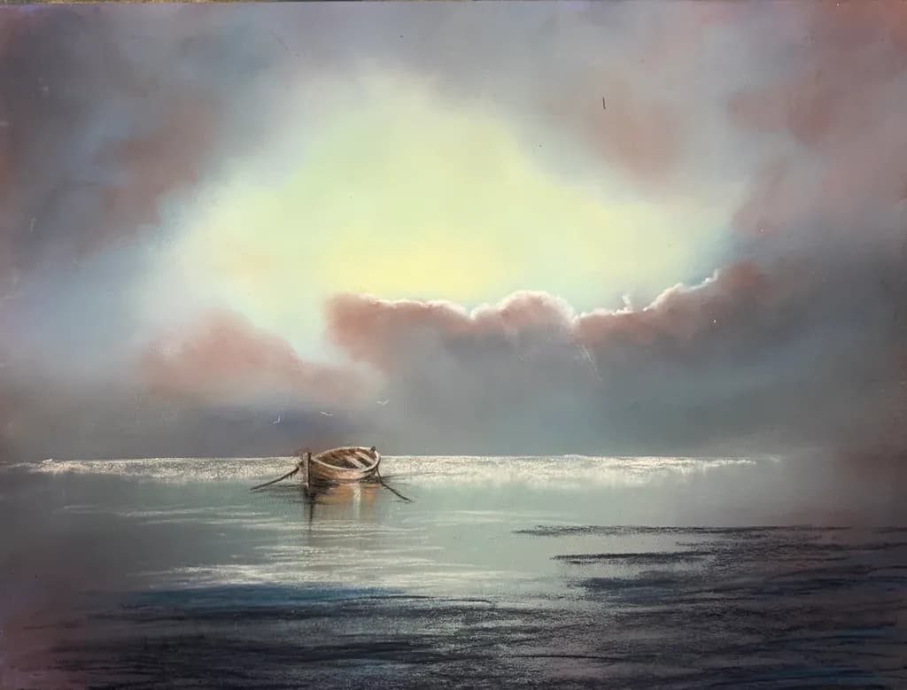 Serenity at Dawn: A Tranquil Boat on Still Waters