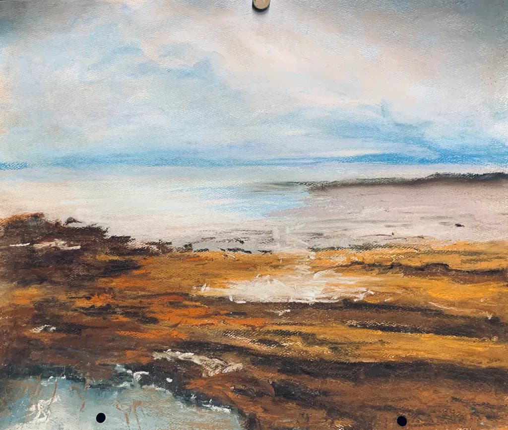 Whispers of the Shore: A Serene Coastal Landscape in Earthy Tones