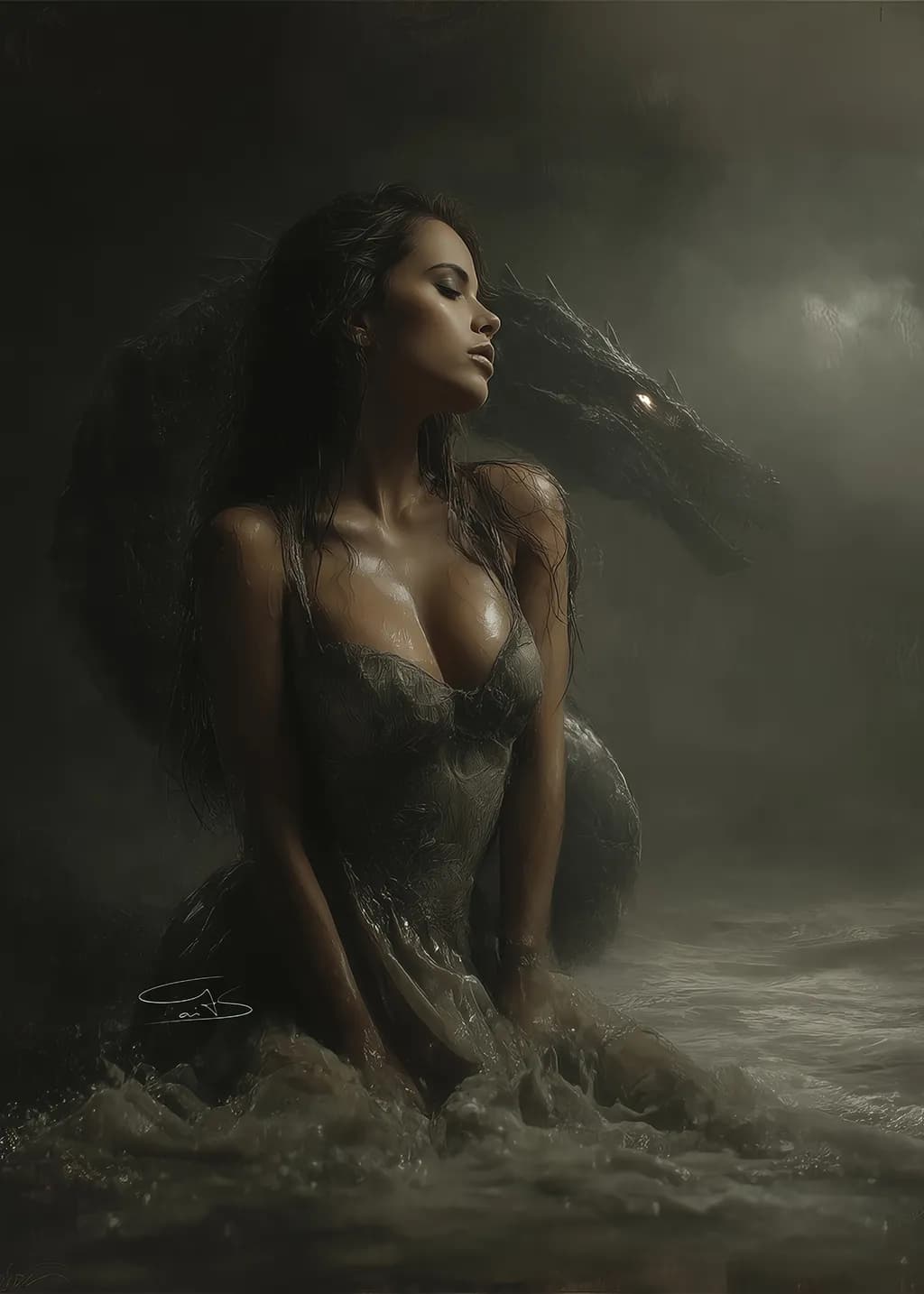 Mystical Dragon Water Art