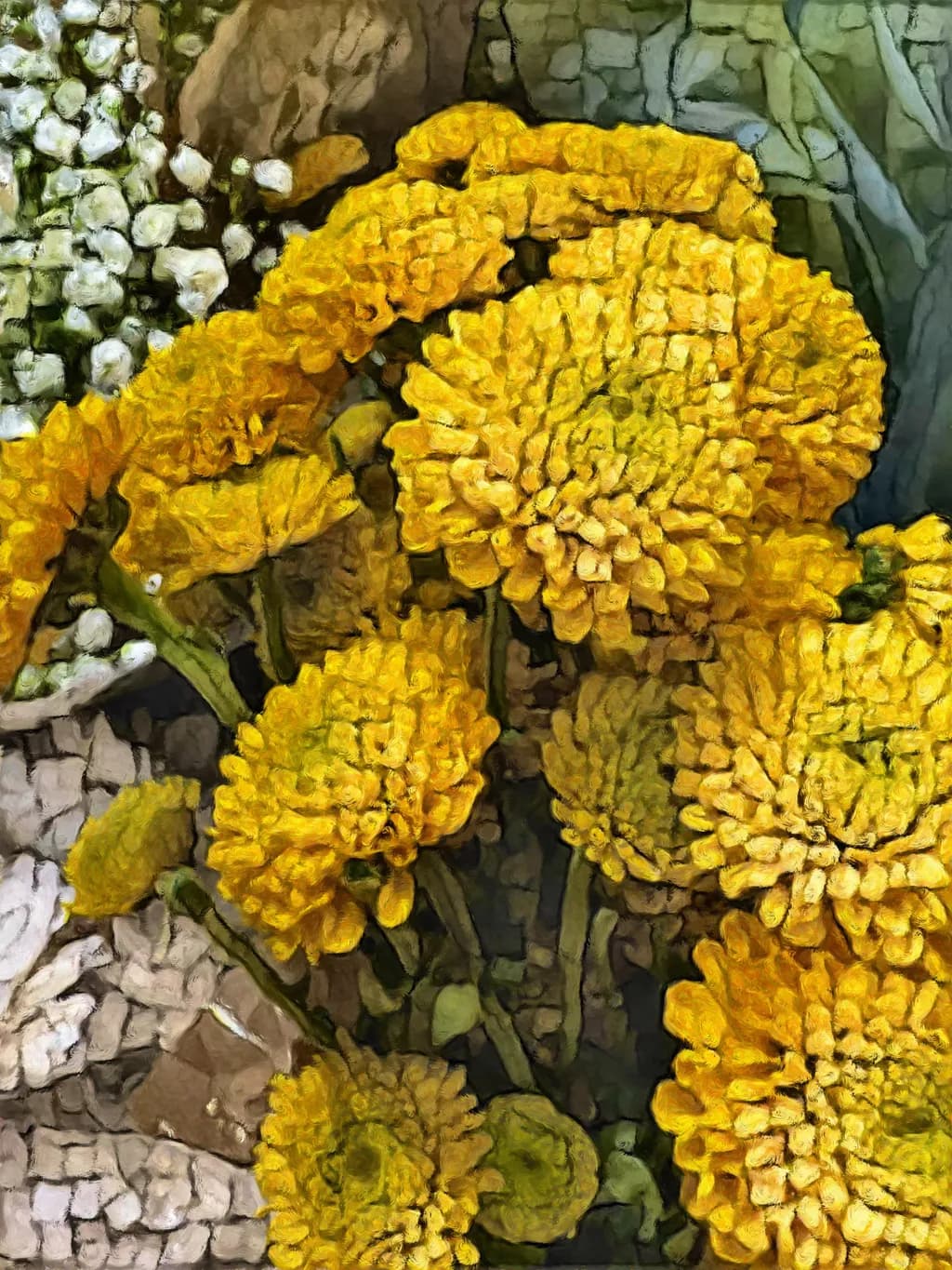Yellow Chrysanthemum Cluster