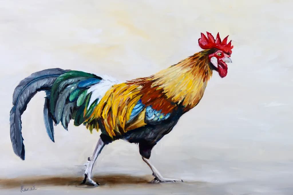 Colorful Rooster Strut