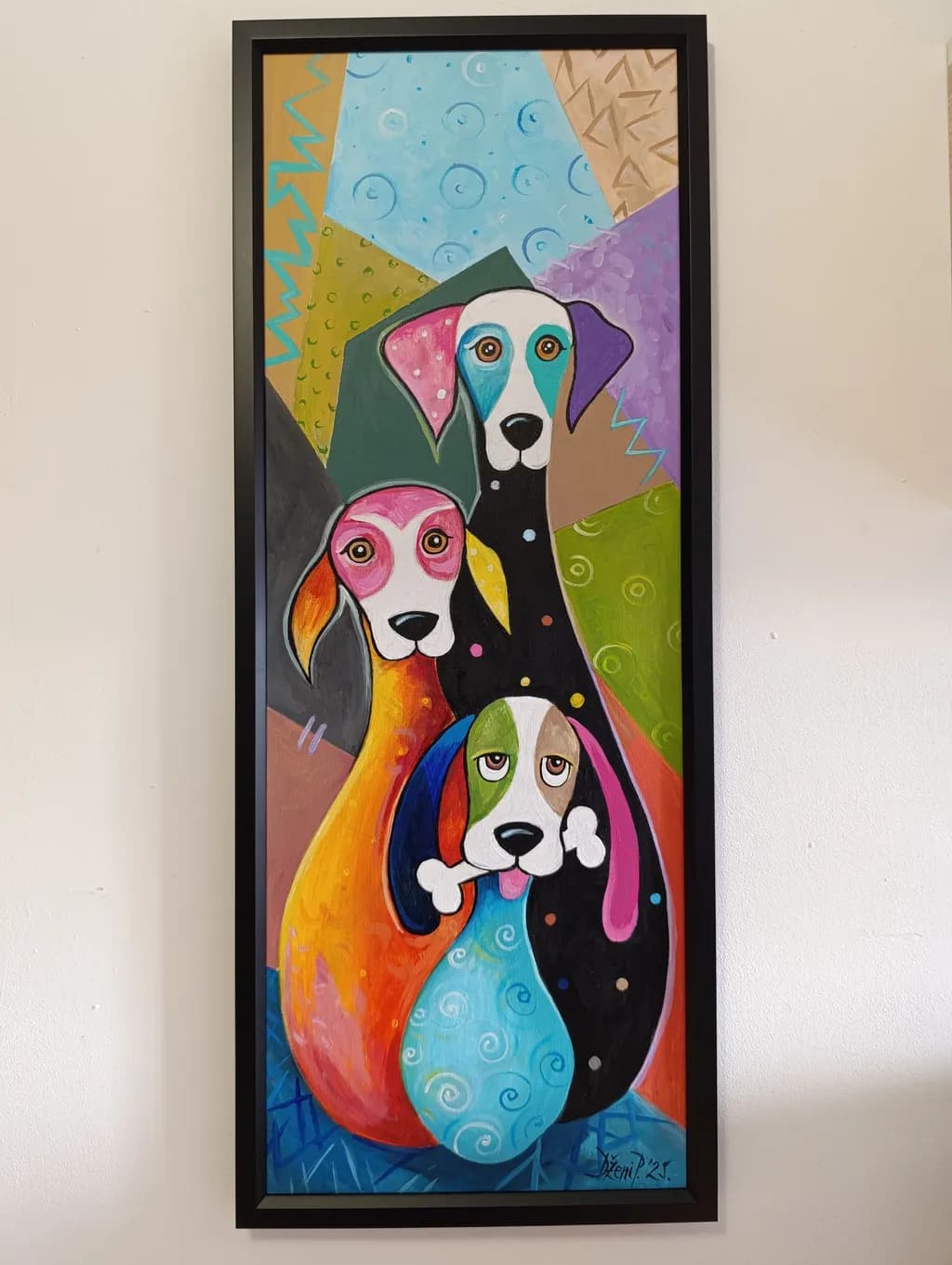 Colorful Canine Trio