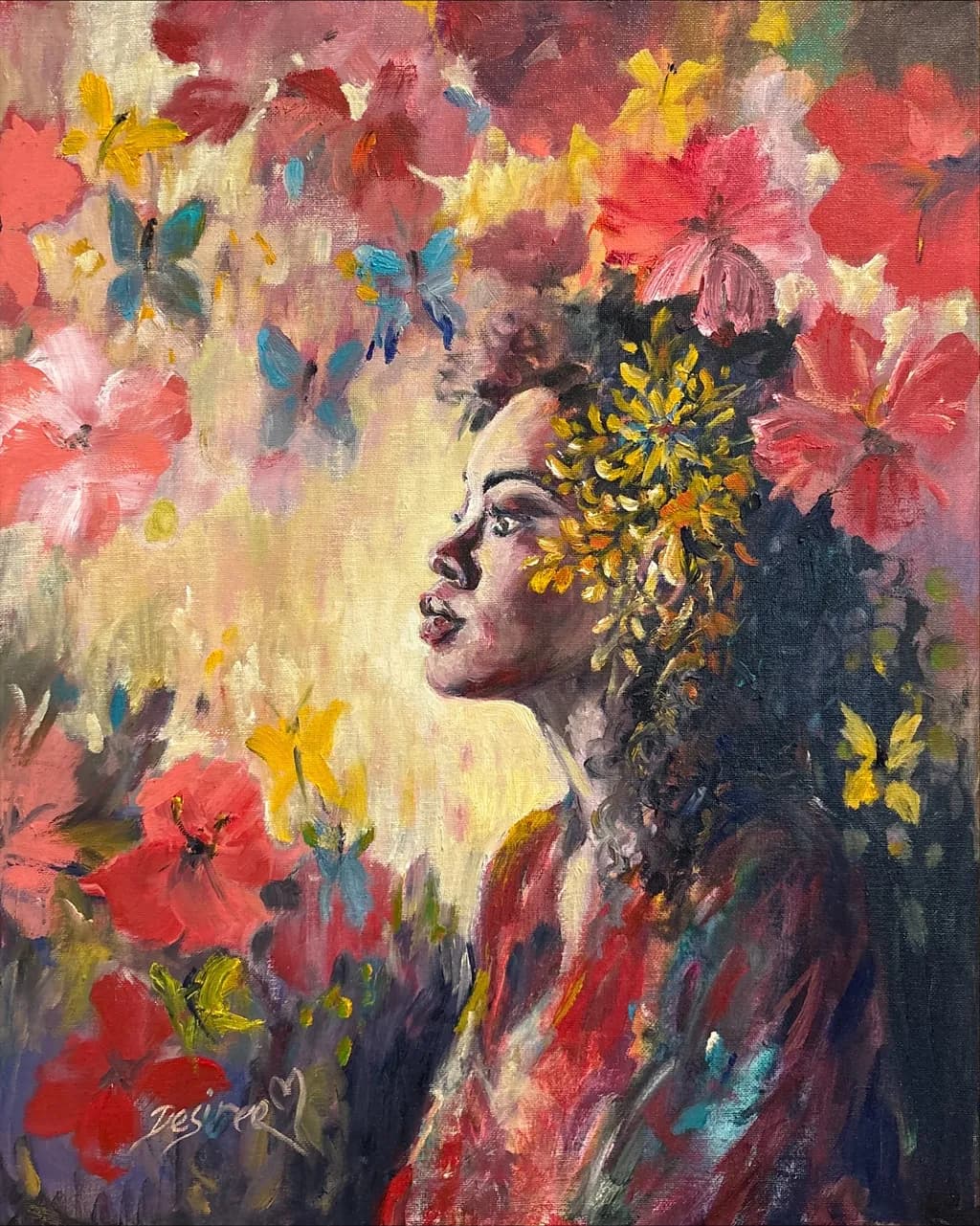 Floral Reflection Portrait