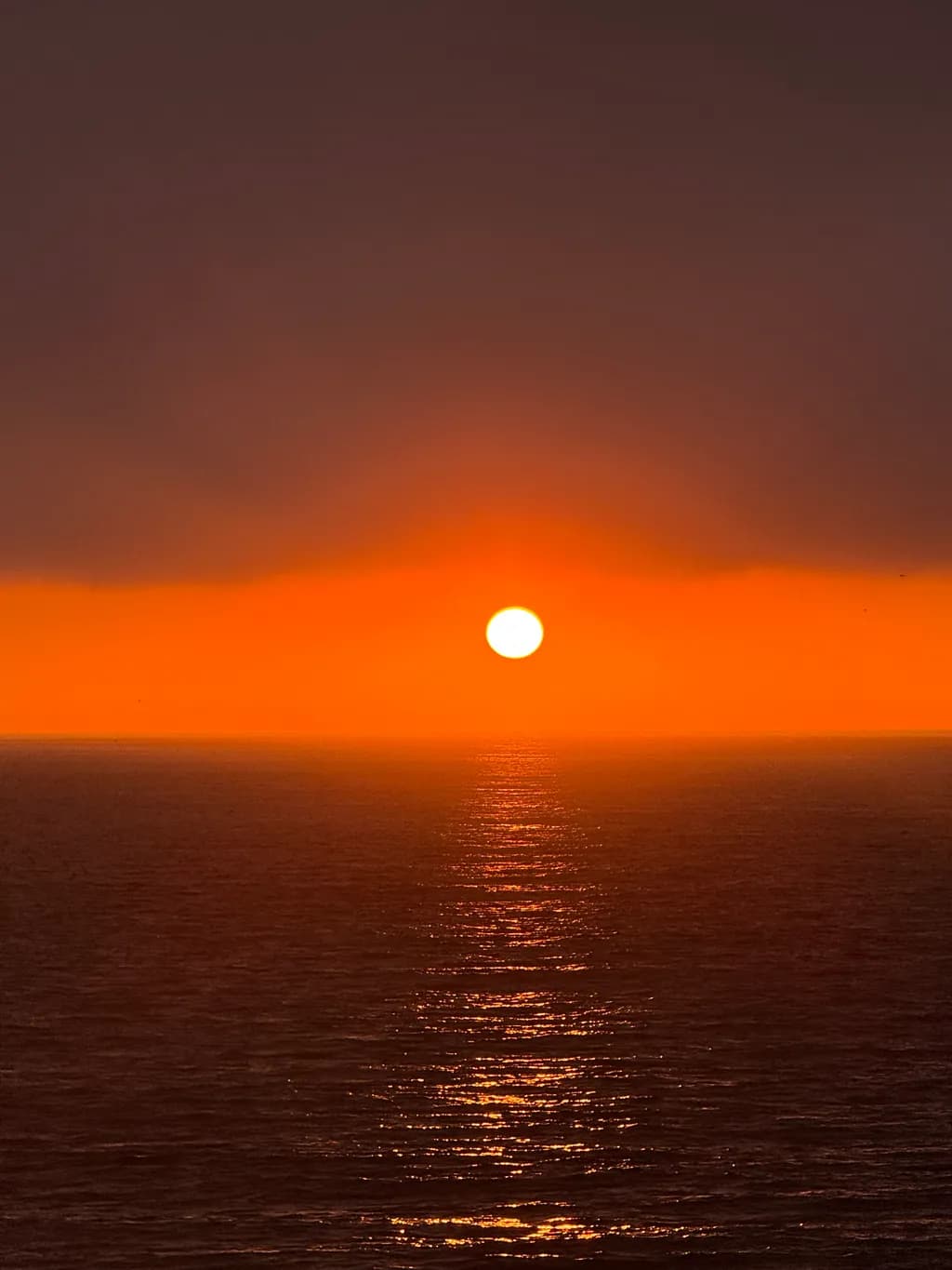 Serene Sunset Over the Ocean: A Tranquil Reflection in Orange Hues