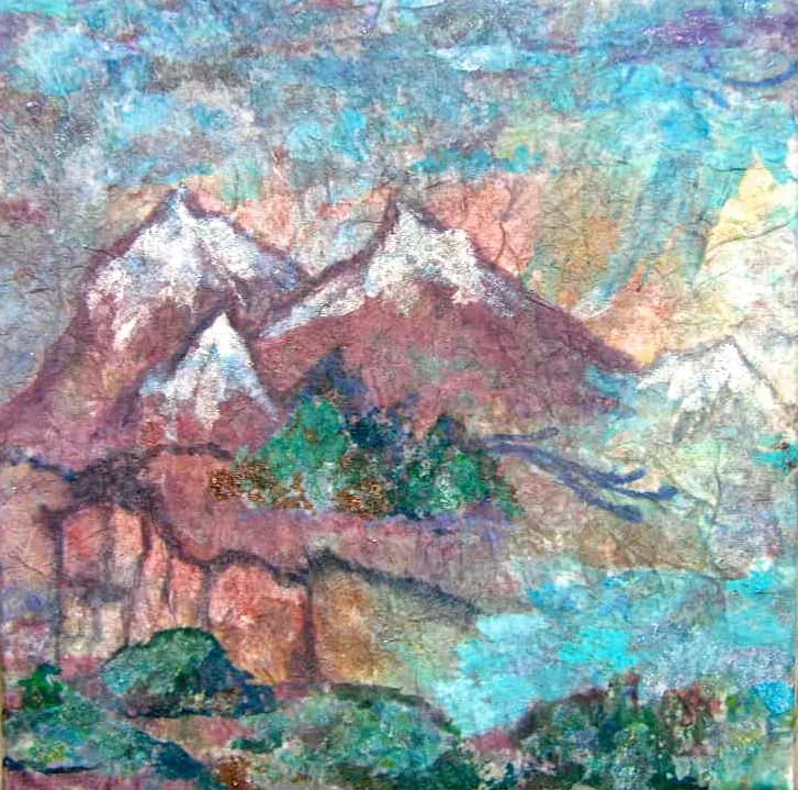 Whispers of the Mountain: A Dreamy Landscape in Pastel Hues