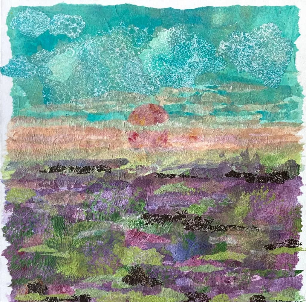 Serene Horizons: An Abstract Landscape of Colorful Textures