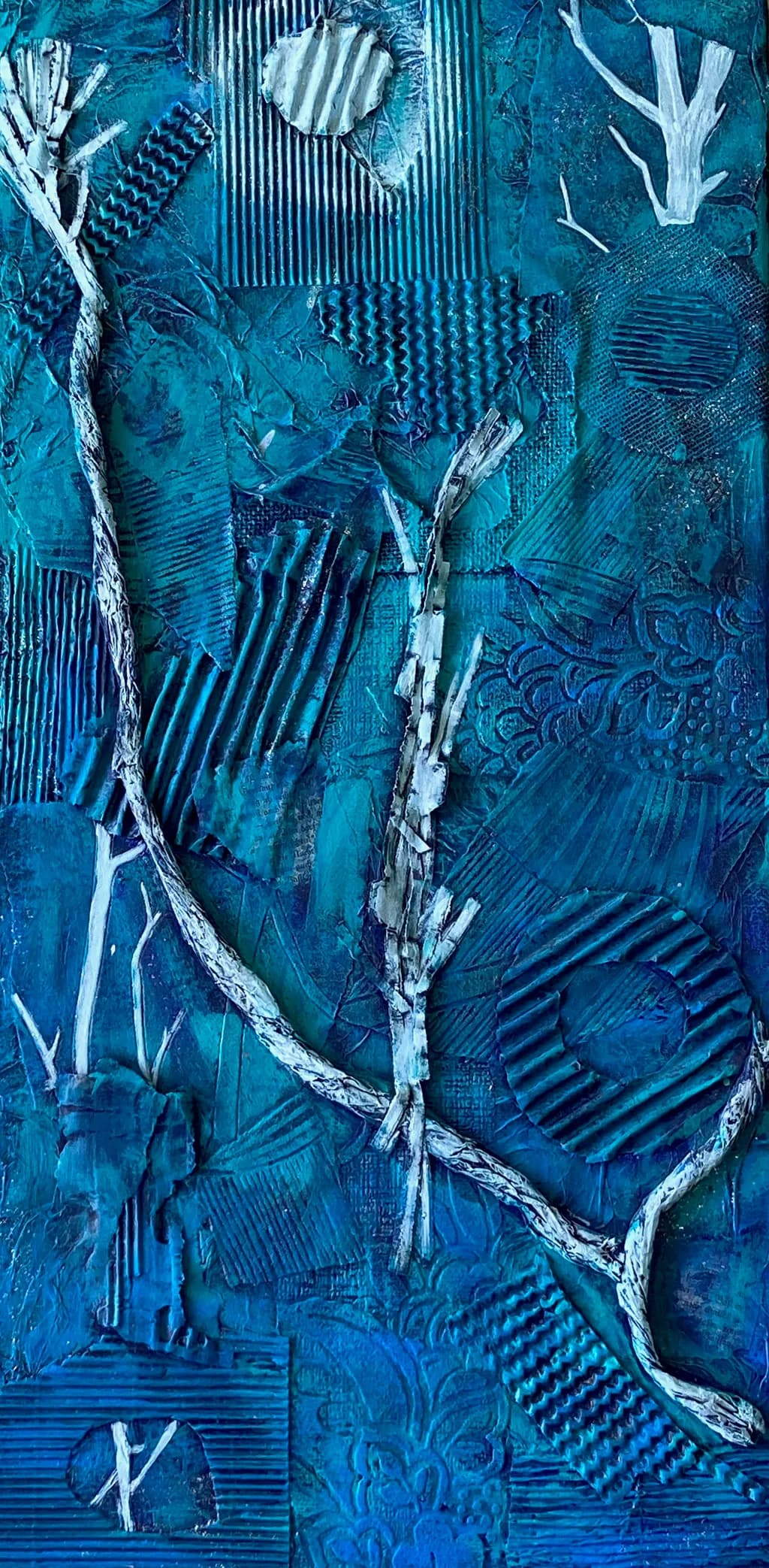 Whispers of the Ocean: A Textured Journey Through Blue Tones and Nature's Forms