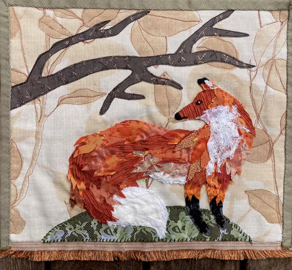Whispers of the Forest: A Textured Fox in Autumn Hues