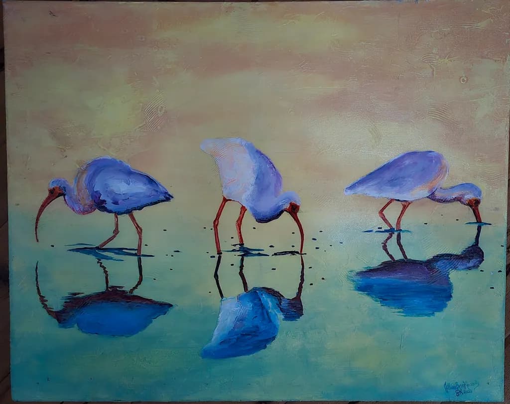 Blue Ibis Reflections