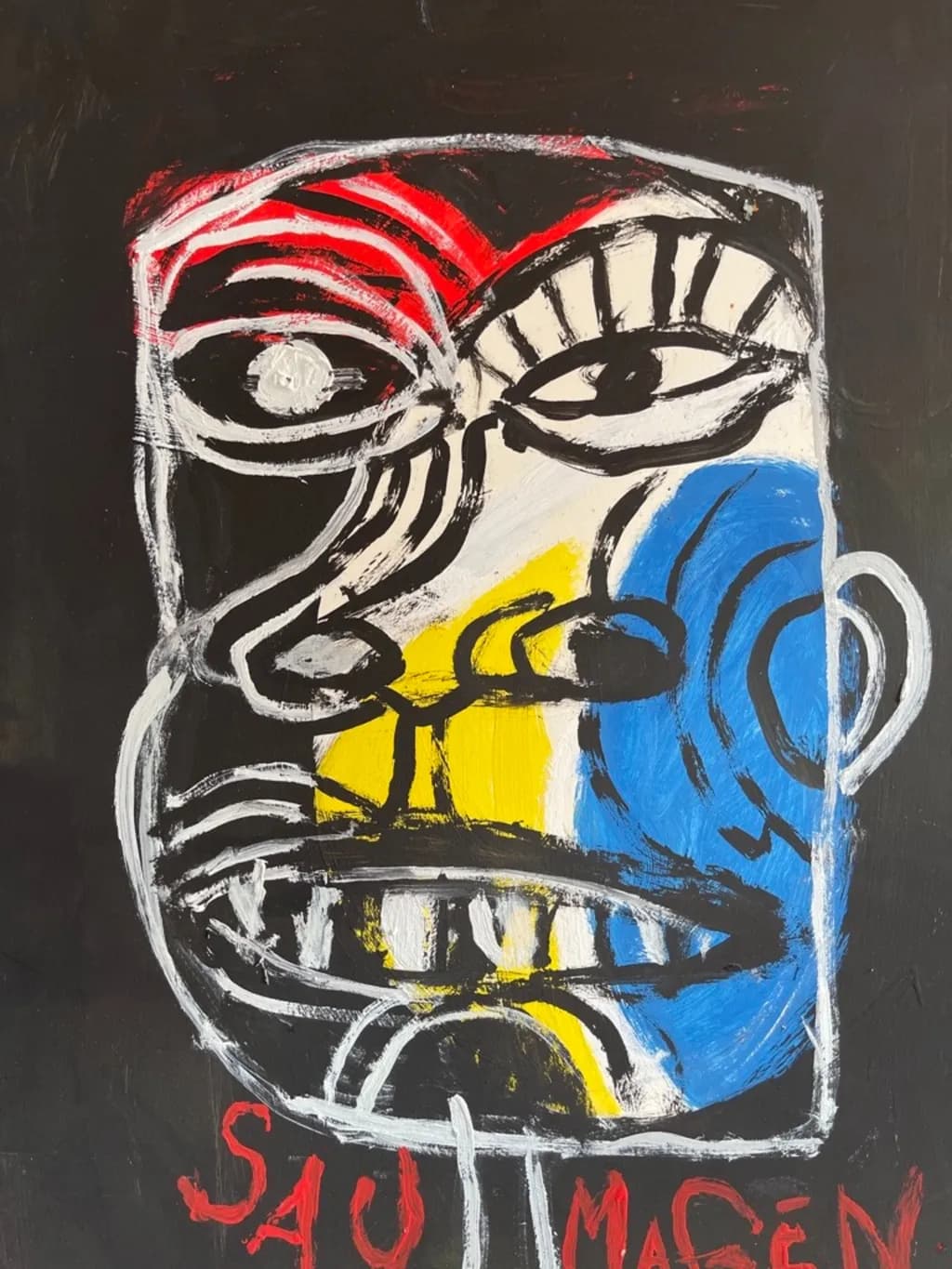 Vibrant Expressions: A Modern Abstract Face in Colorful Harmony