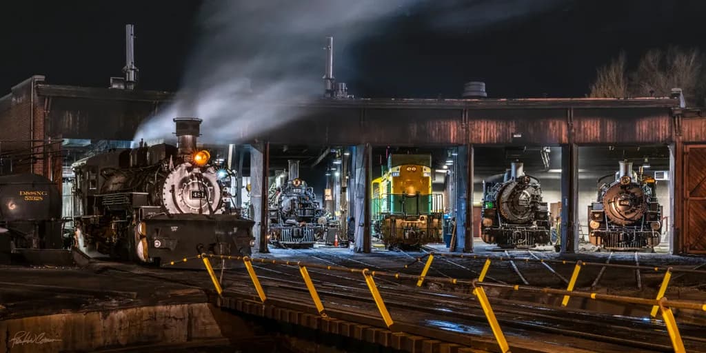 Whispers of Steam: A Night at the Historic Locomotive Roundhouse