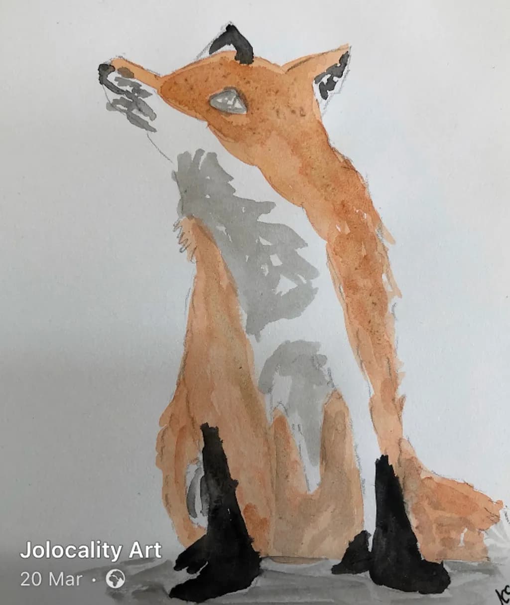 Fox in Watercolor