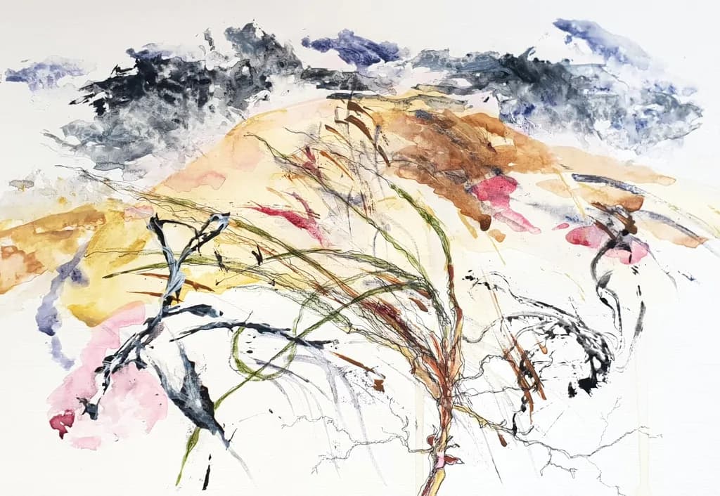 Whispers of Nature: A Dance of Color and Form in Watercolor Landscape