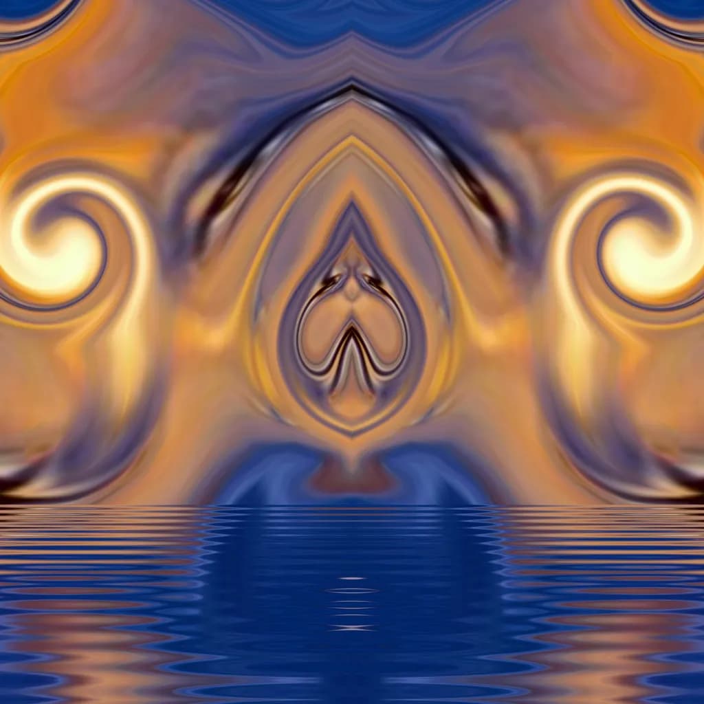 Ethereal Reflections: A Dance of Colorful Swirls in Fluid Harmony