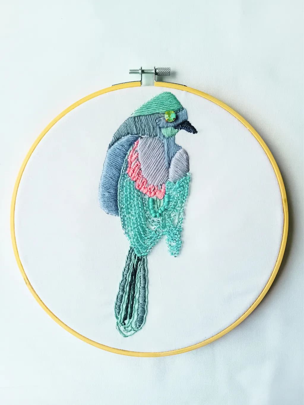 Beaded Bird Embroidery