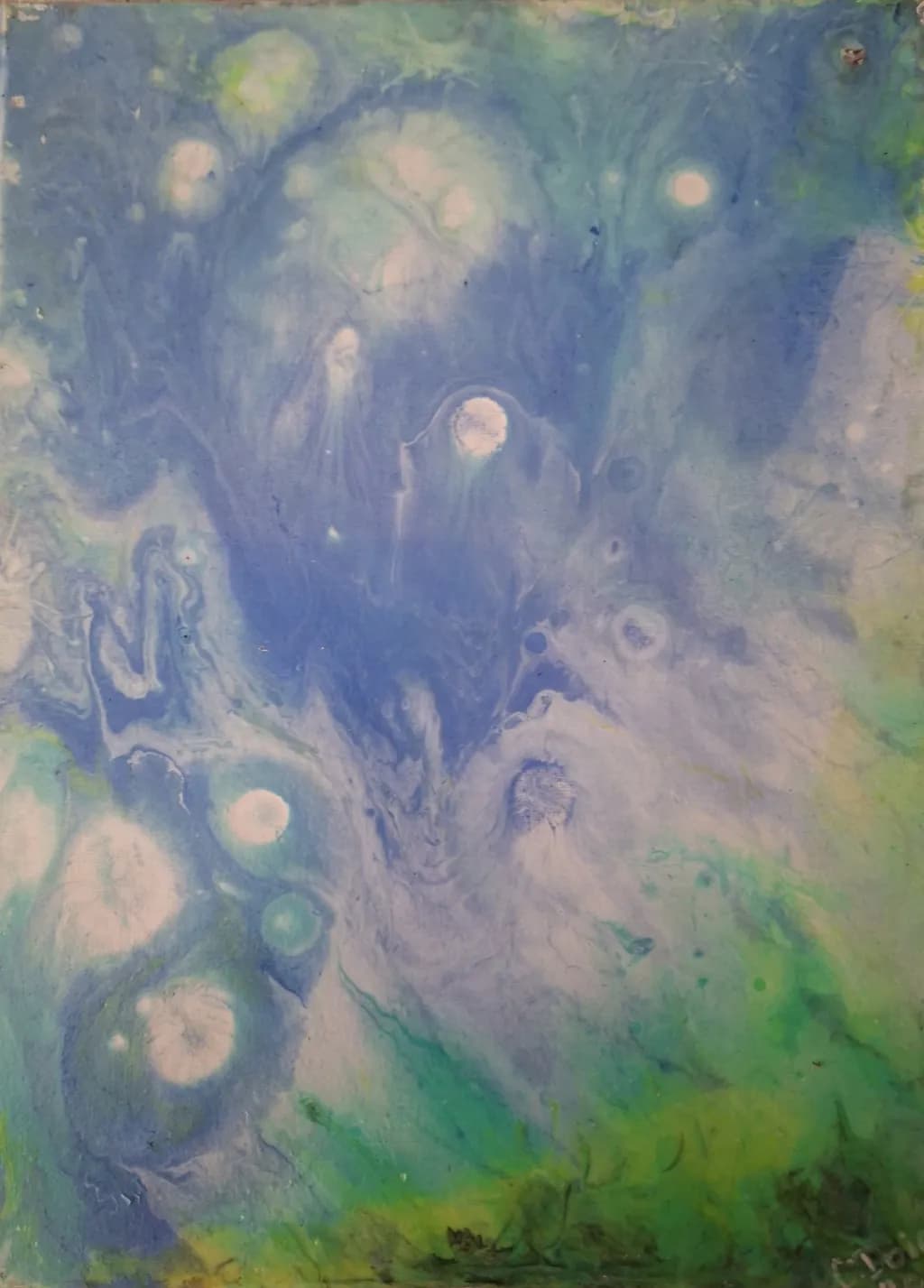 Celestial Whispers: A Dreamy Dance of Blue and Green Hues