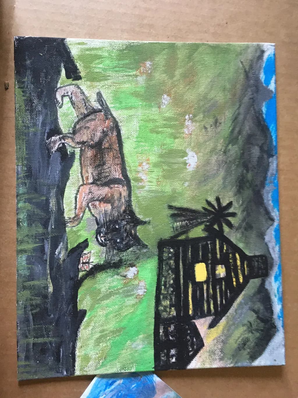 Dog by the Cabin