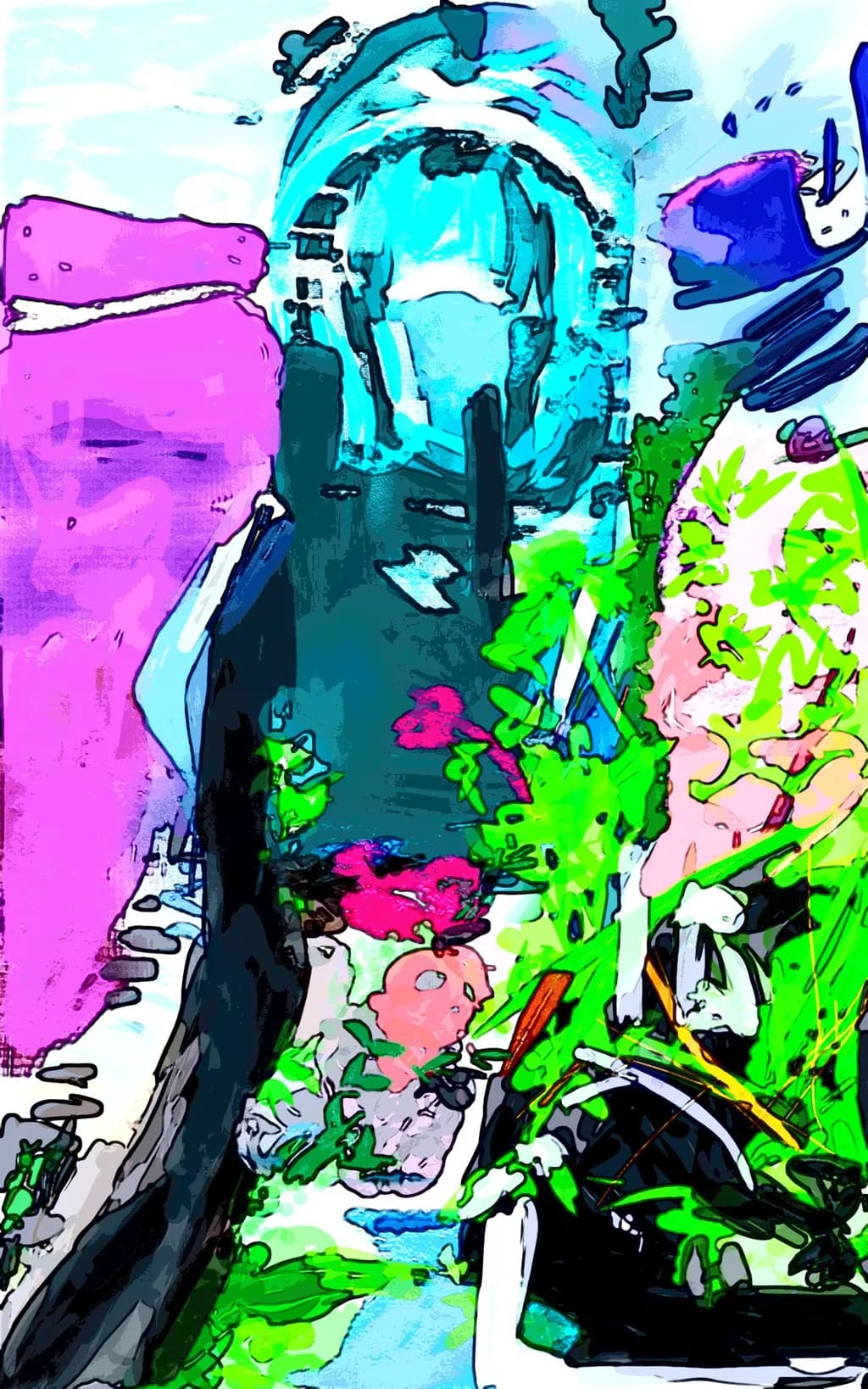 Vibrant Whimsy: An Abstract Journey Through Color and Form