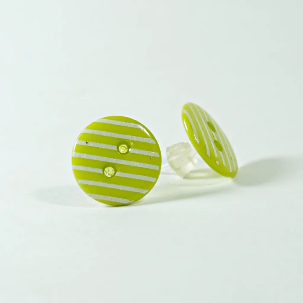 Lime Stripe Studs