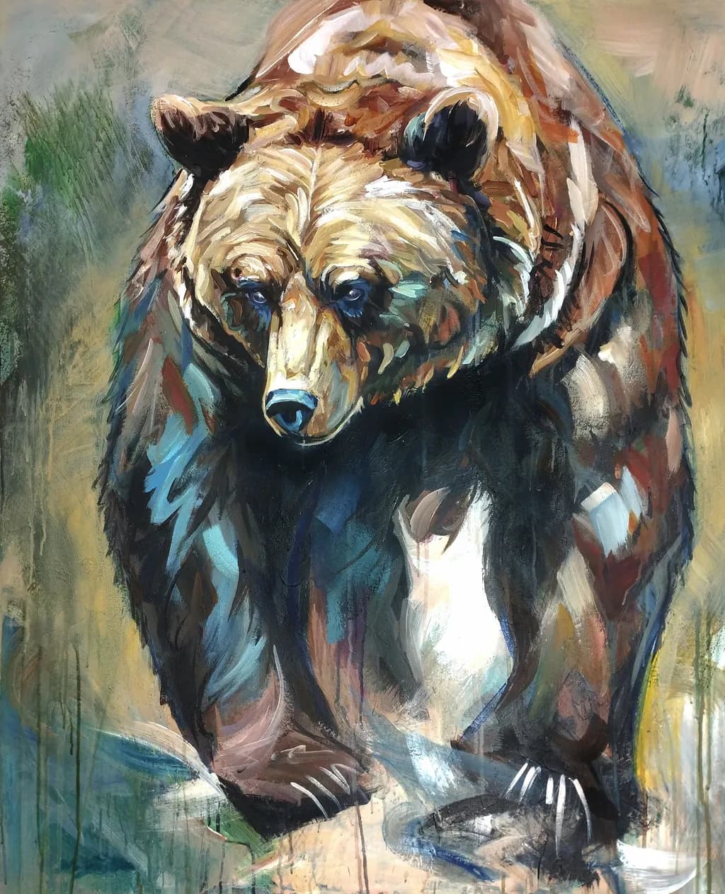 Majestic Bear: A Colorful Expression of Nature's Power