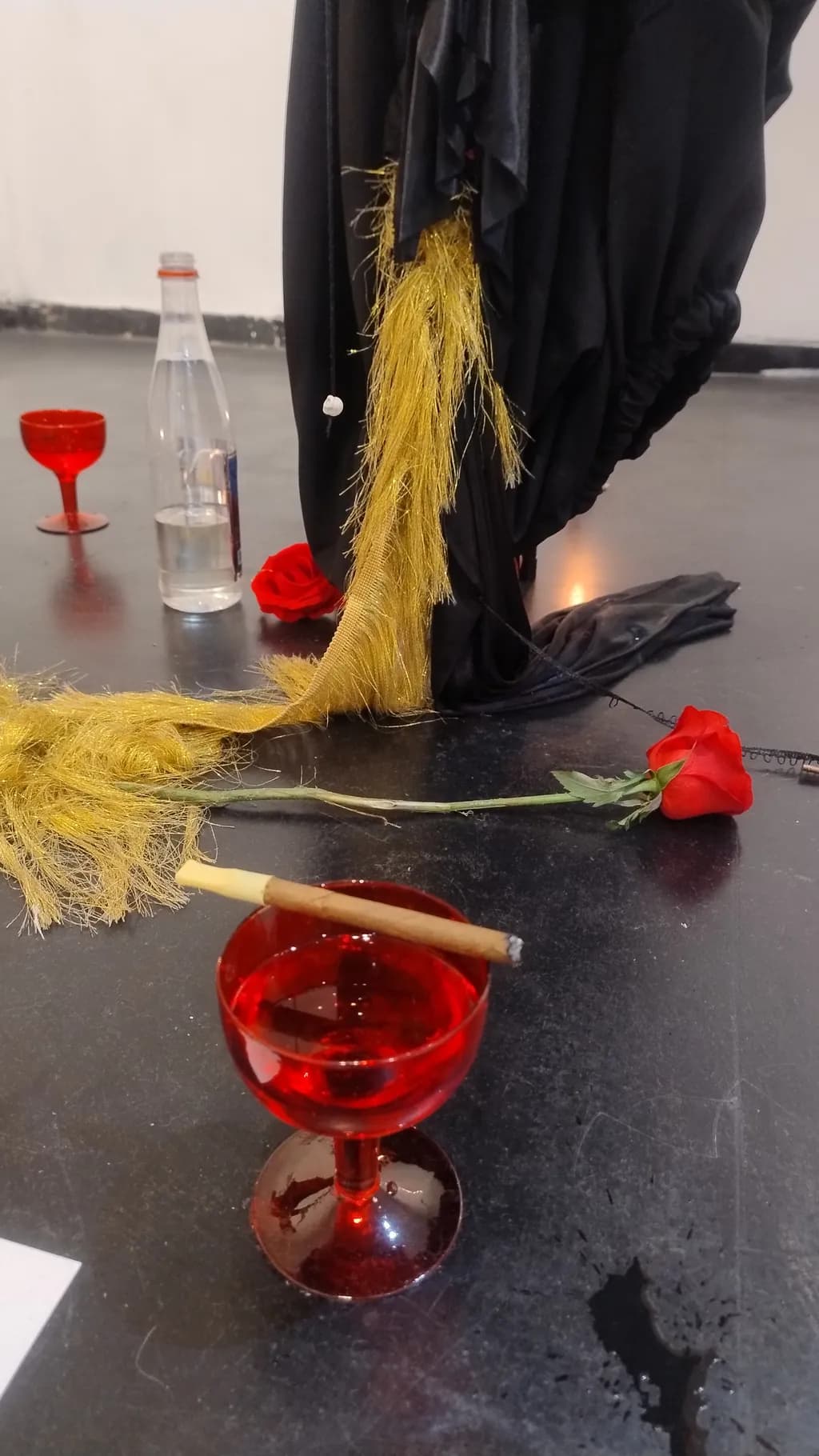 Black Drapery, Red Roses