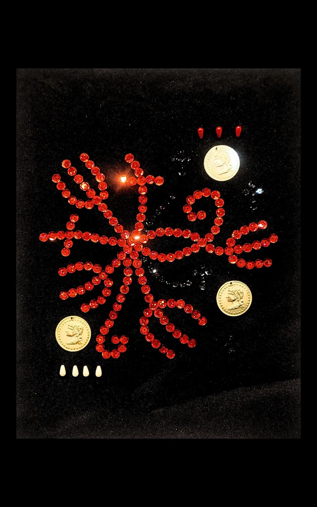 Red Beaded Octopus Coins