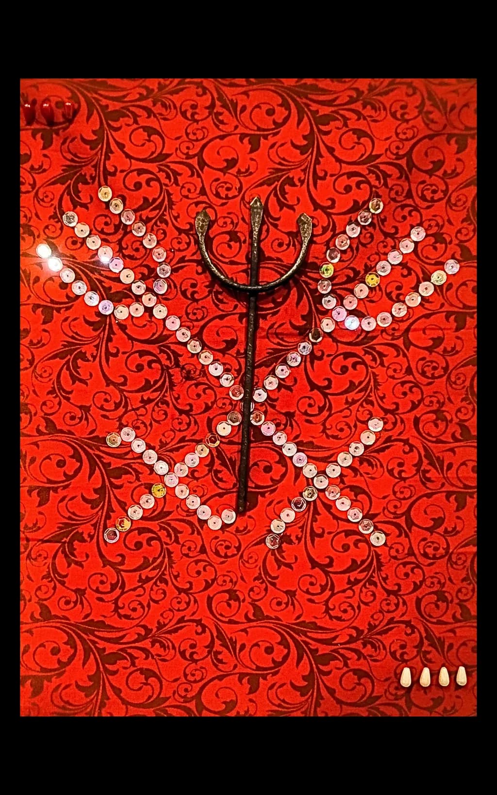 Crimson Starburst Beaded Mandala