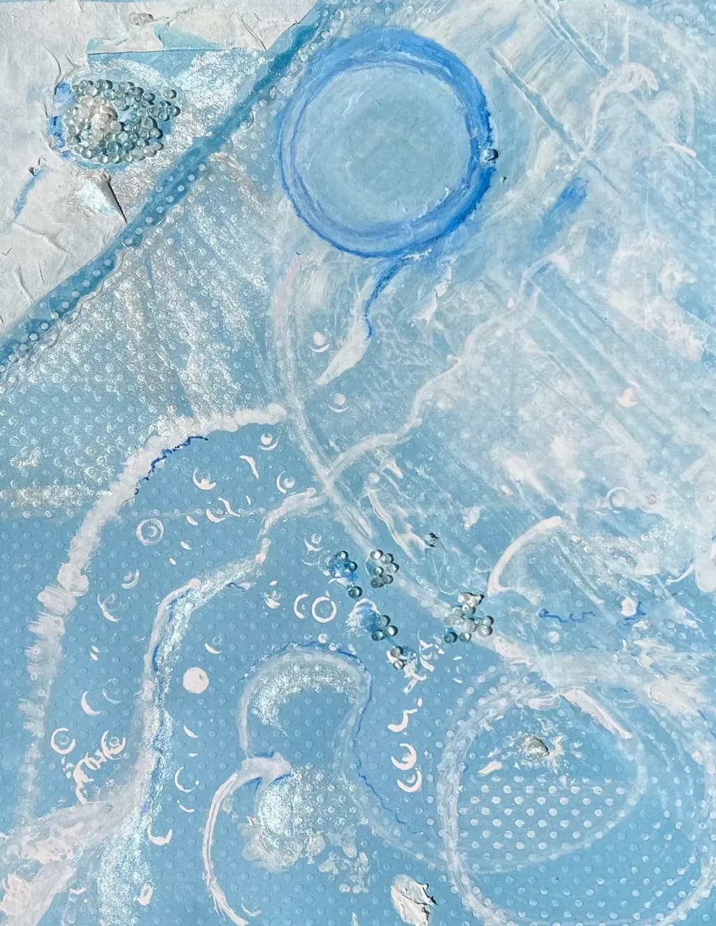 Whispers of the Ocean: A Serene Blue Abstract Journey