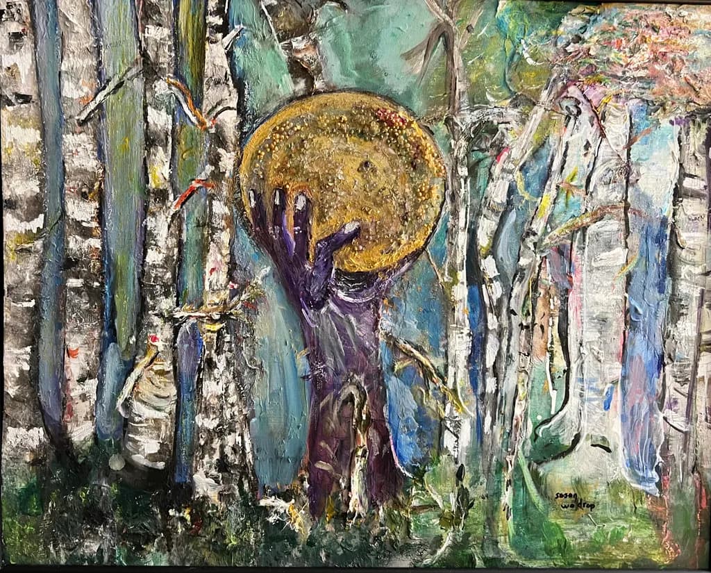 Moon and Birches
