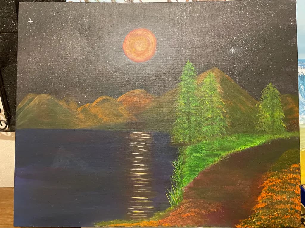 Crimson Moonlit Path