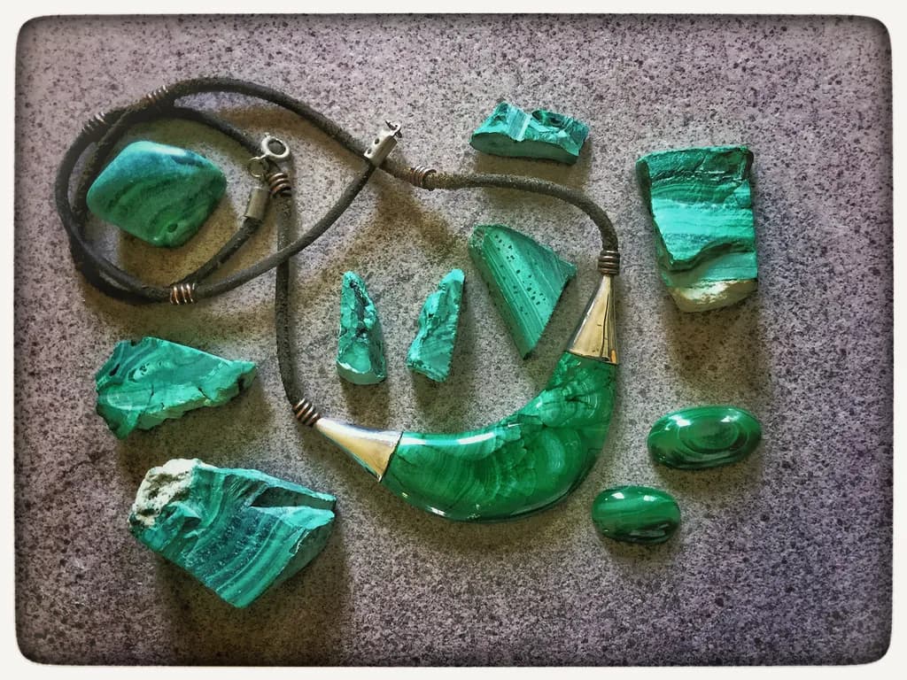 Malachite Crescent Necklace