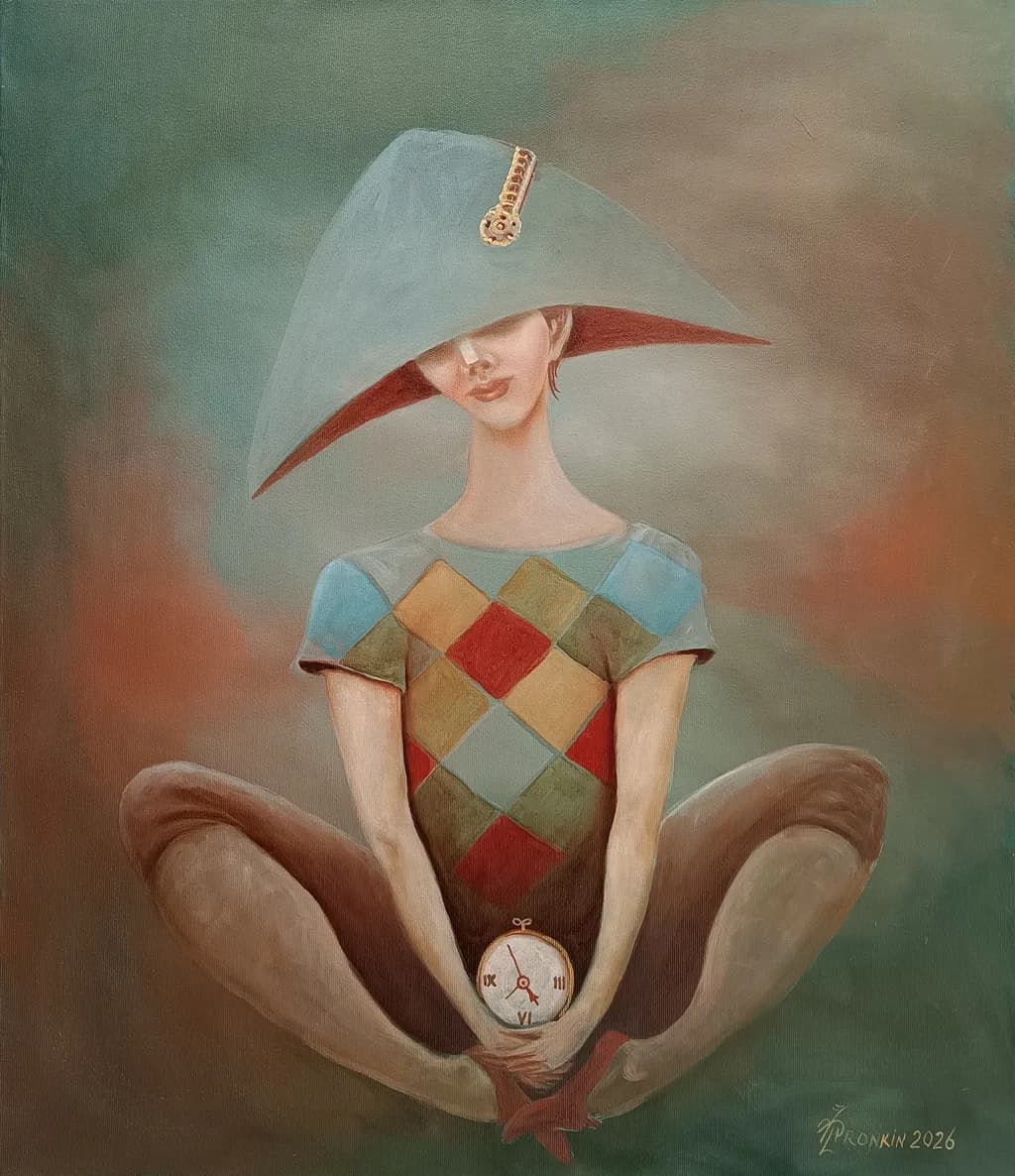 Harlequin with Clock