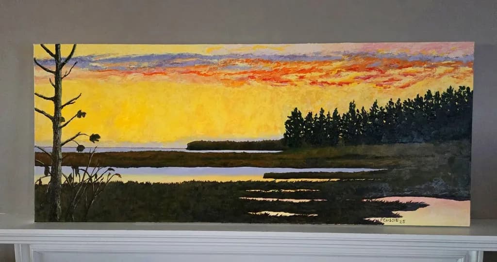 Sunset Over Marshland