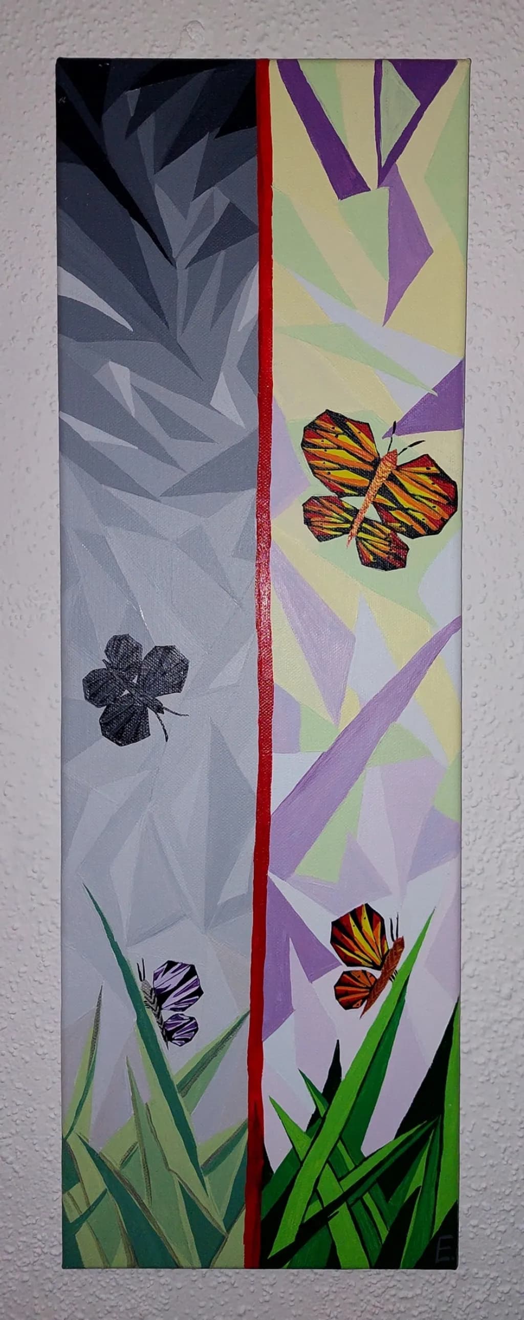 Butterflies and Grass Contrast