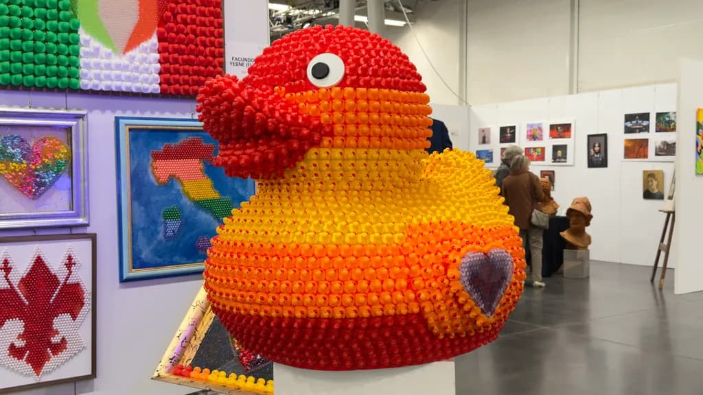 Vibrant Rubber Duck Sculpture: A Playful Fusion of Color and Creativity
