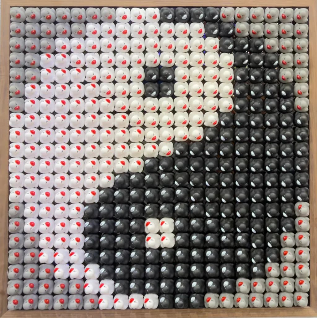 Yin and Yang: A Colorful Harmony of Light and Shadow in Recycled Art