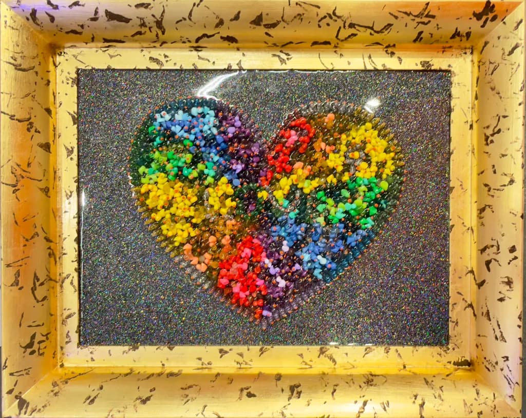 Vibrant Heart: A Celebration of Color and Love in Mixed Media Art