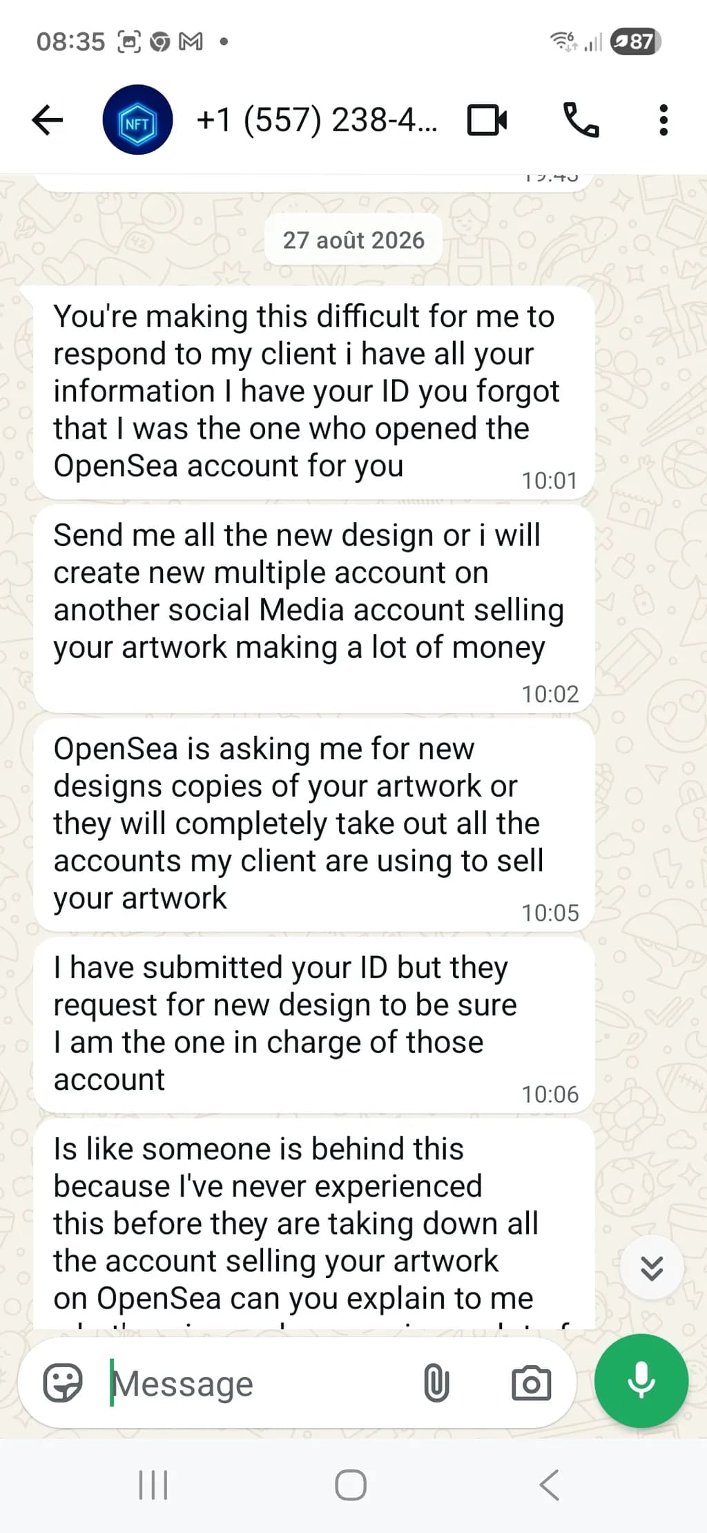 OpenSea Scam Messages