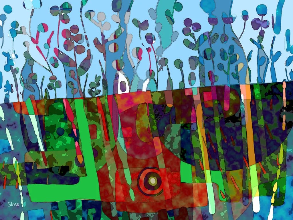 Whimsical Blooms: A Colorful Journey Through Abstract Floral Landscapes