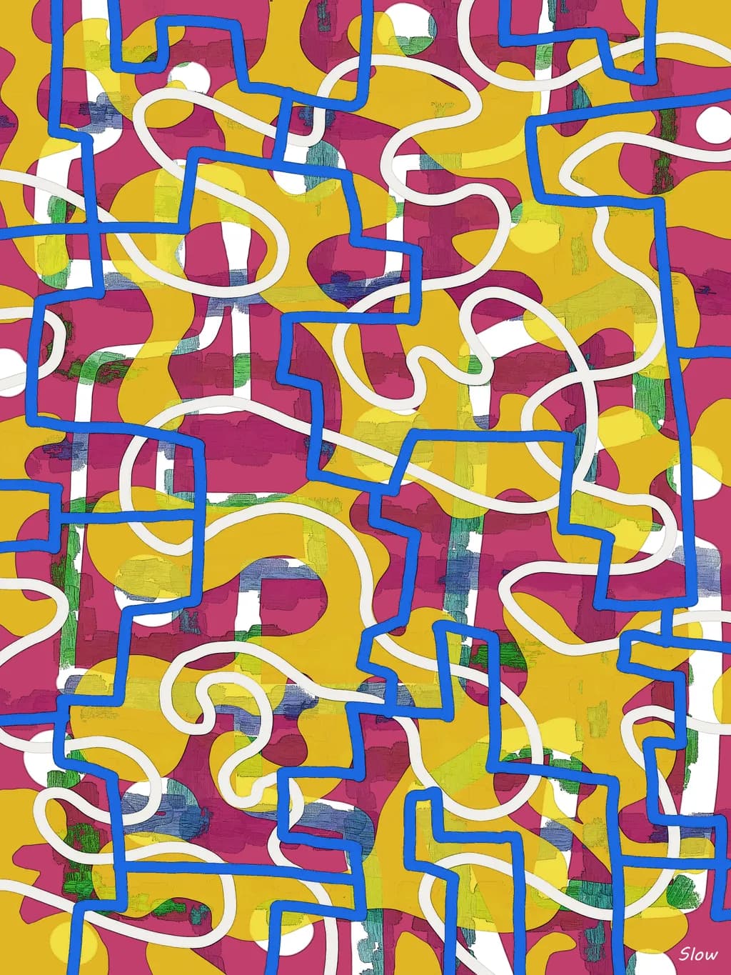 Vibrant Whimsy: A Playful Dance of Colorful Geometric Forms in Abstract Art