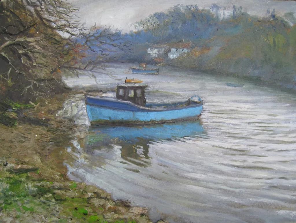 Blue Boat Reflections